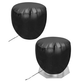 QWORK Turbine Roof Vent Cover House, 2 Pack Waterproof Oxford Roof Turbine Hoods Shield Canvas,Black Adjustable Drawstring Roof TurbineVentilatorCover, 20" x 20"