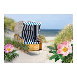 Ideen mit Herz 5D Diamond Painting Set | Motif: 35 x 25 cm | Canvas: 30 x 40 cm | Round Stones | Includes Accessories | Various Pictures to Choose From (Beach Chair)