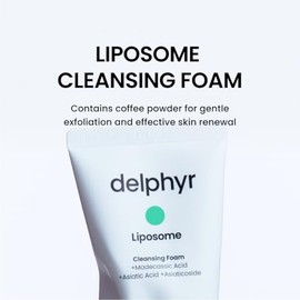 delphyr - Espuma Limpiadora Diaria Con Liposomas, Exfoliación Suave Para Pieles Sensibles Con Centella Asiática, Limpiador Profundo De Po...
