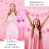 TIOSRU pink Birthday Princess Sash and Crown Birthday Crown for