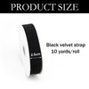 2.5cm Black Velvet Ribbon, 10 Yards Single Sided Vintage Velvet