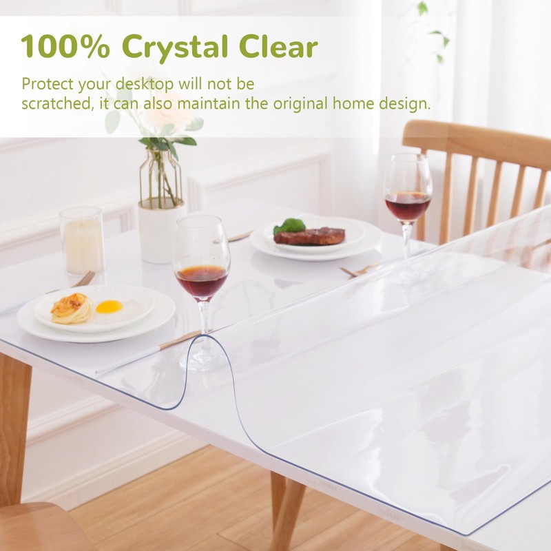 Eisdroma 28 x 44 Inch Clear Table Cover Protector, 1.5mm