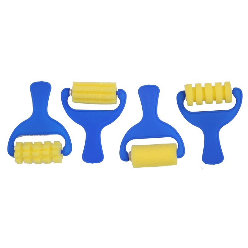 25Pcs Sponge Paint Brush Set Stamp Palette Kit Kids Graffiti