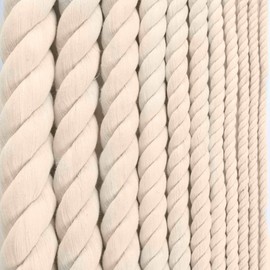 Natural Twisted Cotton Rope 3/4 Inch - Biodegradable Cord with No Bleach or Dyes - Low Stretch Line in High Strength Capacity - Arts, Crafts, Indoor/Outdoor DIY Projects, Commercial Uses (100 Feet)