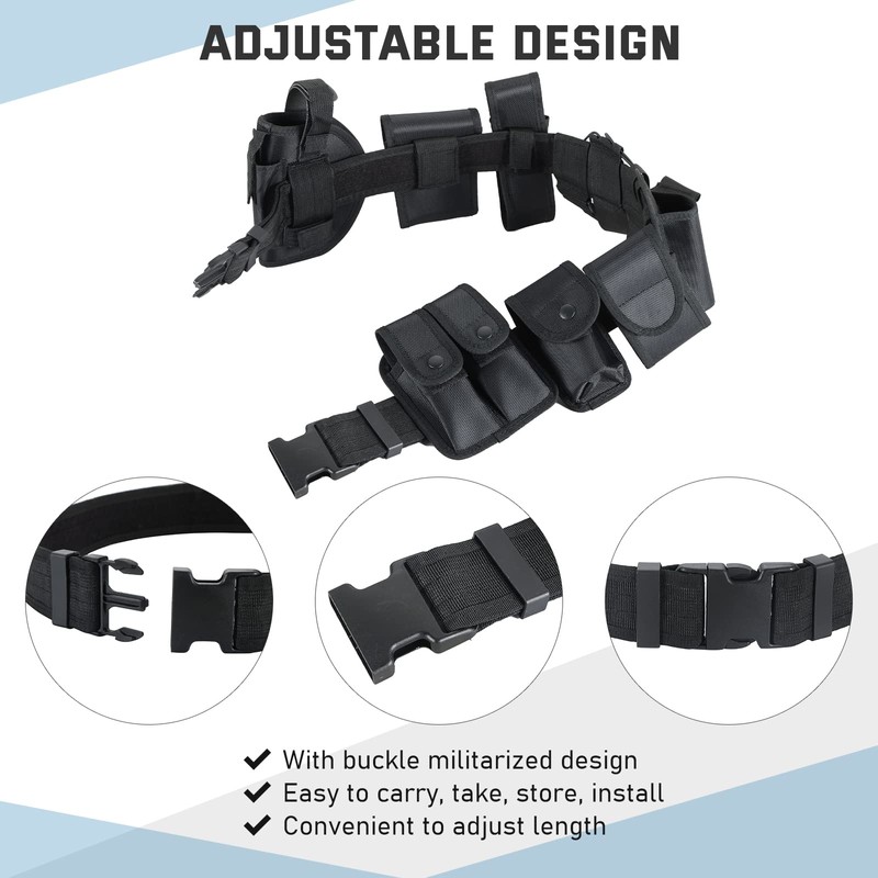 ATPEAM Security Guard Equipment Belt - 10 in 1 Multifunctional