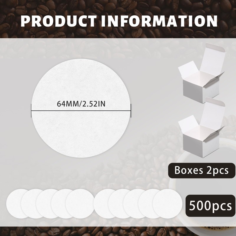 LPZMPZ Pack of 500 Filter Paper Coffee Filters Round Unbleached
