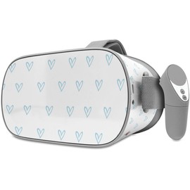 Decal Style Skin Wrap Compatible with Oculus Go Headset - Hearts Light Blue (Oculus NOT Included)