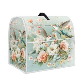 Annejudy Hummingbirds Flower Print Kitchen Aid Mixer Cover, Food Processor Cover with Top Handle and Pocket, Dust Covers for Kitchen Appliances Stand Mixer or Coffee Maker Appliance Cover