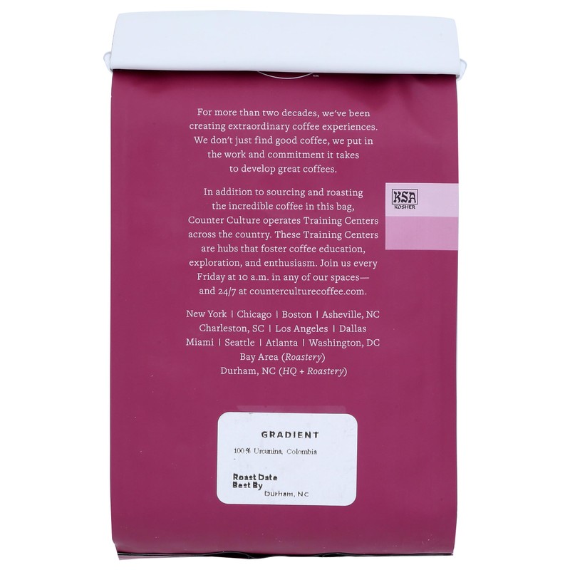 Counter Culture Coffee Gradient - Dark Roast, Kosher, Whole-Bean Colombian