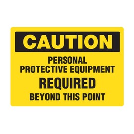 Personal Protective Equipment Required Safety Decal | PPE Must be Worn Beyond This Point Caution Sticker for Walls, Doors, or Glass - Indoor Outdoor Weatherproof 10" x 7" Vibrant Vinyl Decal - 2 Pack