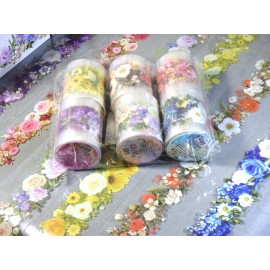ZBAC 6 Rolls Lot WASHI PET TAPE 2" x 78" Waterproof FLORAL Multi-Craft ScrapBook NEW