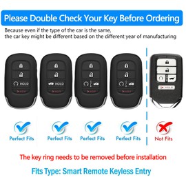 Autophone for Honda Key Fob Cover with Keychain Soft TPU 360 Degree Protection Key Shell Case for 2022 2023 2024 2025 2026 Accord Civic HR-V CR-V Pilot Passport Sport SI EX EX-L Touring(Red)