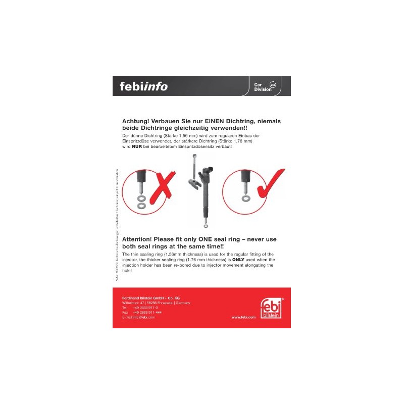 febi bilstein 29141 Rep. Set Retaining Clamp for Injector 1