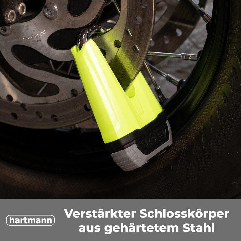 Hartmann Shackle Lock for Brake Discs, Motorcycle Lock with High