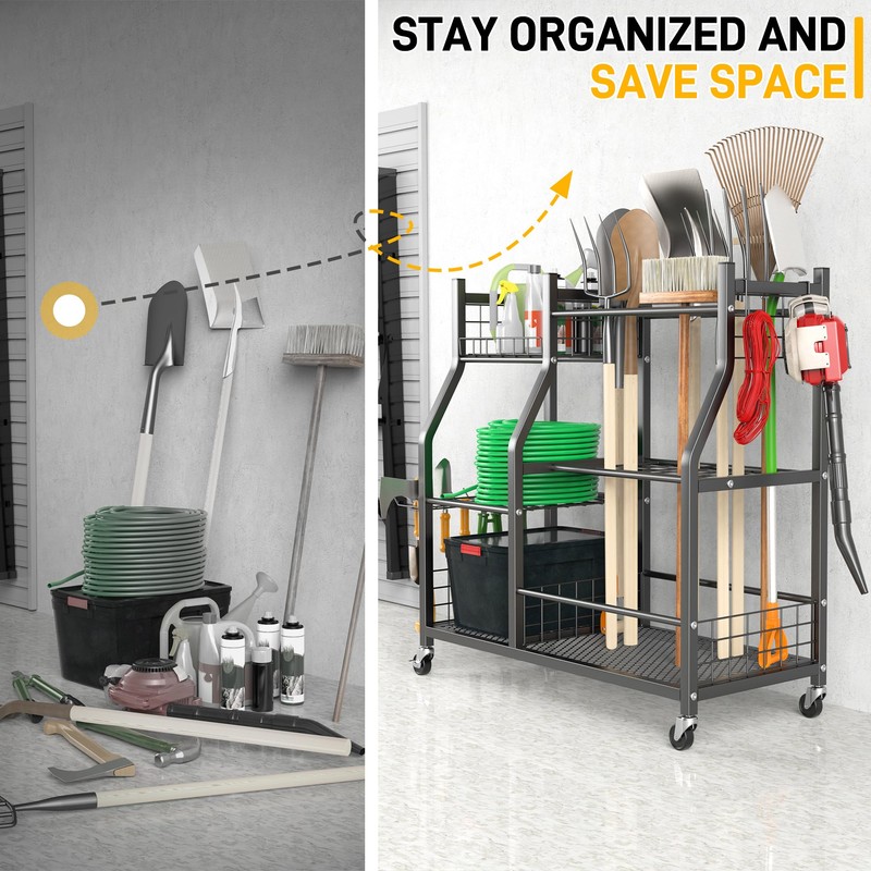 Ultrawall Garden Tool Organizer, Yard Tool Storage Rack for Garage