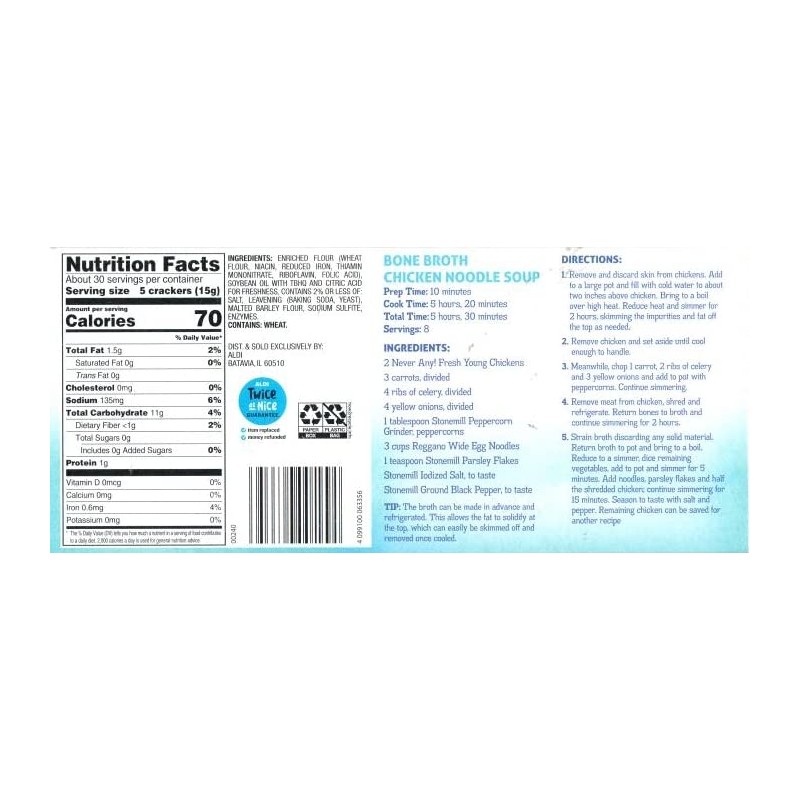 Savoritz Original Saltine Crackers 16oz 454g (Two Boxes)