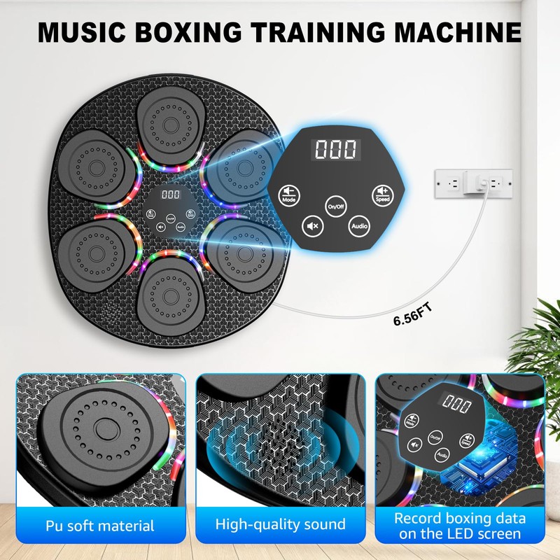 Music Boxing Machine for Kids Adults, Smart Interactive Music Punching