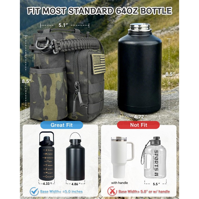 COOLYARD Water Bottle Holder with Strap 32 64oz Crossbody Insulated