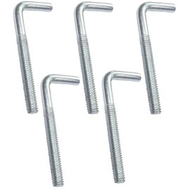AERZETIX - C47895 - Set of 5 Screw Hooks Metal with Metric Thread M4 x 40 mm - Angle Hook - Hook in the Shape of L - Screw Hook for Hanging