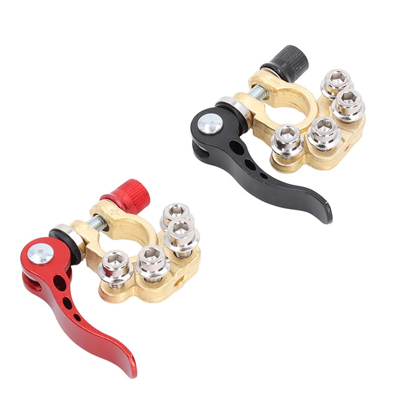 2Pcs Battery Terminal Connectors Car Disconnect 4 Way Positive Negative