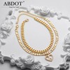 ABDOT Dainty Gold Ankle Bracelets for Women 14K Gold Plated