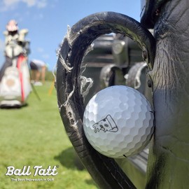 Ball Tatt - Golf Ball Stamp - Self-Inking Marker - Quick-Dry Permanent Marking Tool, No Leaks or Refills, Reusable & Waterproof Golfing Stamper - Ideal Gift for Golfers, Dads, Retirement (Pizza Slice)