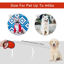 Beaface Retractable Dog Lead for Small Medium Dogs Up to 20KG, Retractable Dog Leads 16ft/5M, Extendable Dog Leads with Anti-Slip Handle, Anti-Tangled Strong Nylon Tape (Red)