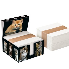 PrintCollect Notes Box "Cats" Made of Sturdy Glued Solid Cardboard, Notes Made of Strong Paper (Set of 1 in Gift Box)