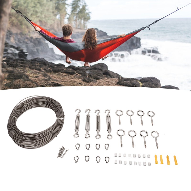 304 Stainless Steel Wire Rope Set with Hook Ring Screws