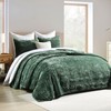 AJOCCI Velvet King Size Comforter Set, Luxurious King Quilt, Green