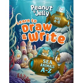 Learn to Draw and Write Sea Animals: A Fun ABC Activity Book for Kids Ages 4–8: Step-by-Step Drawing, Alphabet Tracing, and Early Writing Practice for Young Learners
