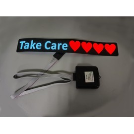 Ygmylandbb Electric Car Sticker, EL Glowing Kit, Electroluminescent Sticker with Continuous ON/Slow Flash/Fast Flash/Sequential Flowing Flash, Take Care Sticker light for Car Window Decoration, 1Pcs