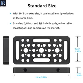 INNOREL CP1005 10 * 5cm Multi-Functional Cheese Plate with 1/4" & 3/8" Threads, Switching Mounting Plate with Built-in ARRI Locating Holes for Camera and Tripod