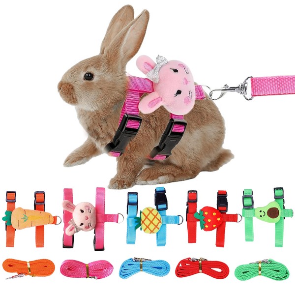 Zuxbolf Pack of 5 Rabbit Leads, 140 cm, Adjustable Rabbit