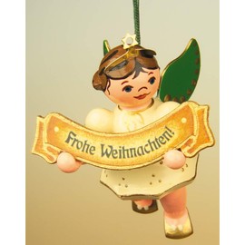Christbaumschmuck Christbaumschmuck Engel Frohe Weihnacht - 6cm - Hubrig Volkskunst