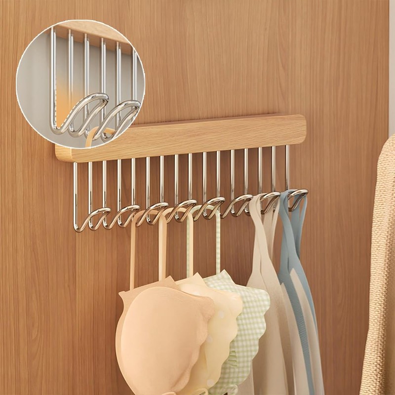 2 Pack Pull Out Belt Hanger for Closet, Wooden Tank