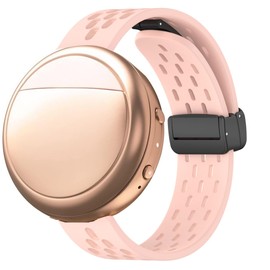 Lamshaw Compatible with Embr Wave 2 Band, Breathable Soft Silicone Magnetic Butterfly Clousure Sport Replacemet Band Straps Compatible for Embr Wave 2 Thermal Wristband (for wave 2, Pink)