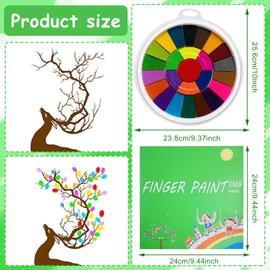ARONRAVE Finger Painting Kit Children, 25 Colours, Funny Finger Painting Set, Funny Finger Painting Kit and Book, Washable Finger Paints, Funny Finger Painting, Gift for Children