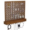 FINGERINSPIRE Wood Wall-Mounted Jewelry Hanging Racks Saddle Brown Wall Mounted