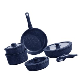 BECIGAR 23pcs Ceramic Pots and Pans Set, Nonstick Detachable Handle Cookware, Induction Kitchen Cooking Set with Removable Handle,include Frying Pans & Saucepans Oven Safe(Blue)