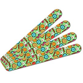 Fun Breakfast Foods Pattern Double-Sided Nail File Emery Board Set 4 Pack