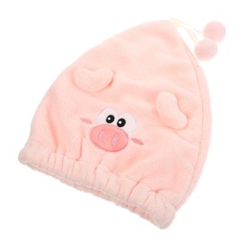 Ipetboom Cute Cartoon Hair Drying Towel Cap for Women Quick Dry Hair Wrap Coral Fleece Lightweight Comfortable Shower Cap