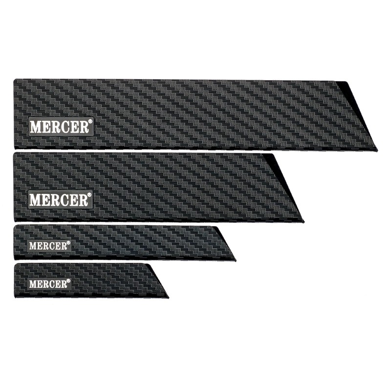 Mercer Culinary 4-Piece Set Felt Lined Knife Guard, Black