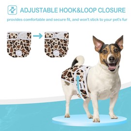 Avont Reusable Dog Nappies, Pack of 3 Highly Absorbent, Washable and Environmentally Friendly Sanitary Pads for Female Pets, Leopard Pattern