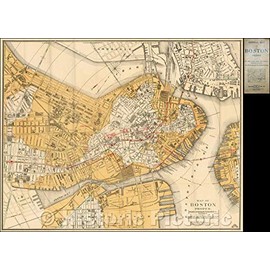 Historic Map - Subway Map of Boston Proper, 1909, George H. Walker & Co. - Vintage Wall Art 24in x 16in