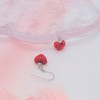 Bellitia Jewelry Women's Fashion 925 Sterling Silver Earrings Red Crystal