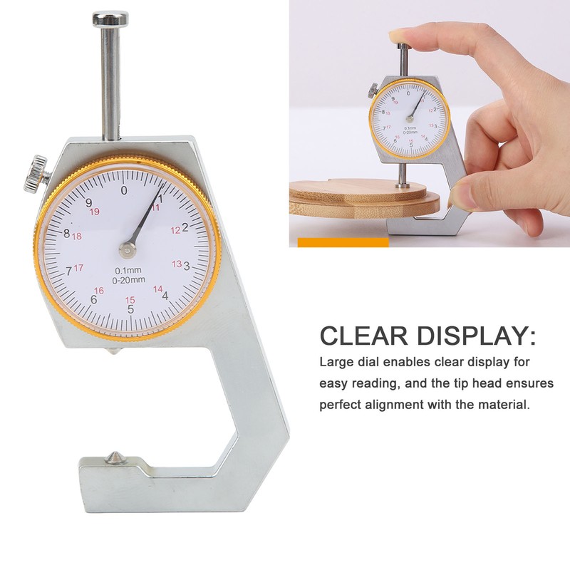Thickness Gauge Micrometer Meter Cone Head 0‑20mm 0.1mm Resolution Measuring