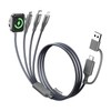A-Pce 4-in-2 Multi Charging Cable with Smartwatch Charging, Grey-5FT