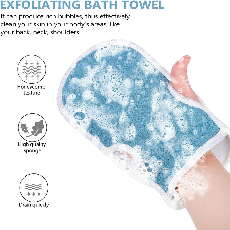 Guantes Exfoliantes de Baño FUOYLOO – Limpieza Profunda Diaria y