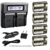 Kastar BP-511 Battery or Dual LCD Charger for Canon Optura